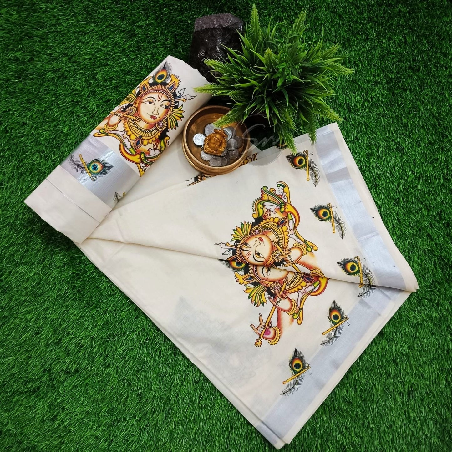 Cotton MuralPrint saree