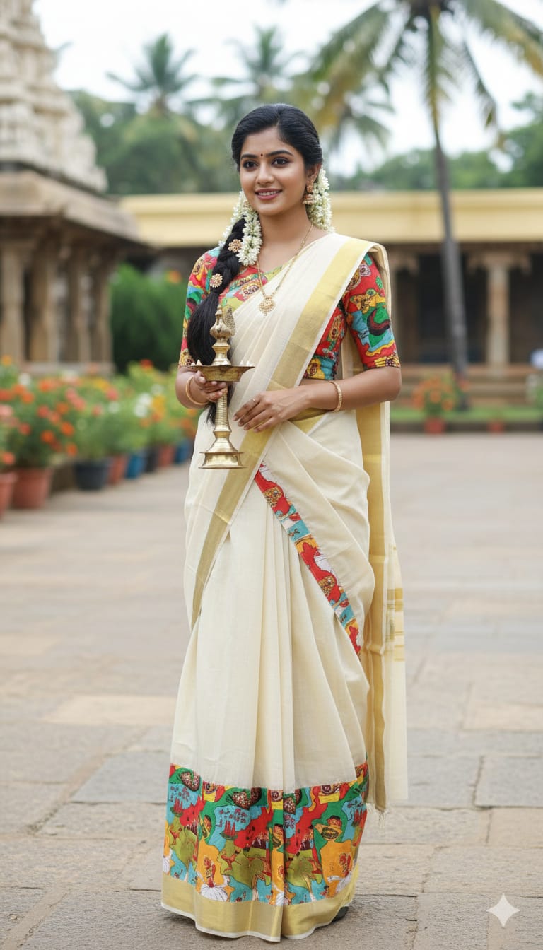 Digital Print Tissue Dhavani Set for Women