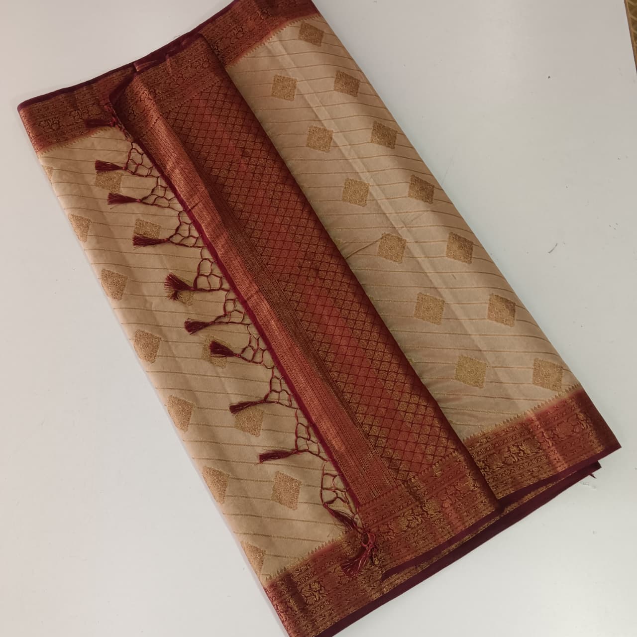 Checkerd Banarasi saree