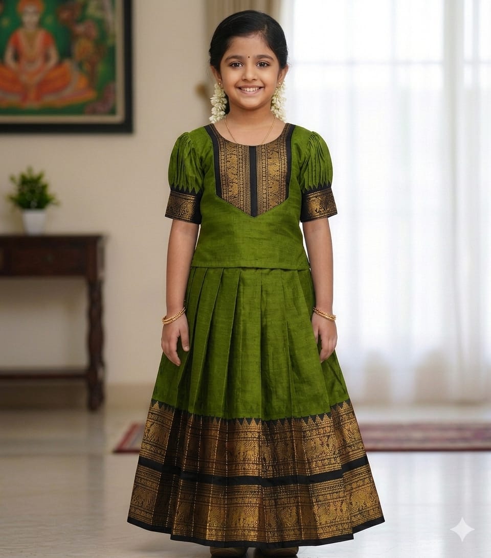Kids Kanchi Cotton Pattupavada