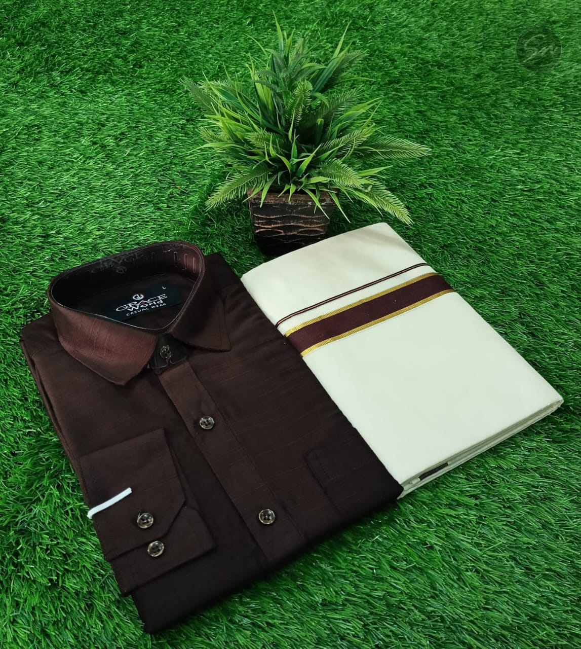 Men's Shirt and dhothie combo