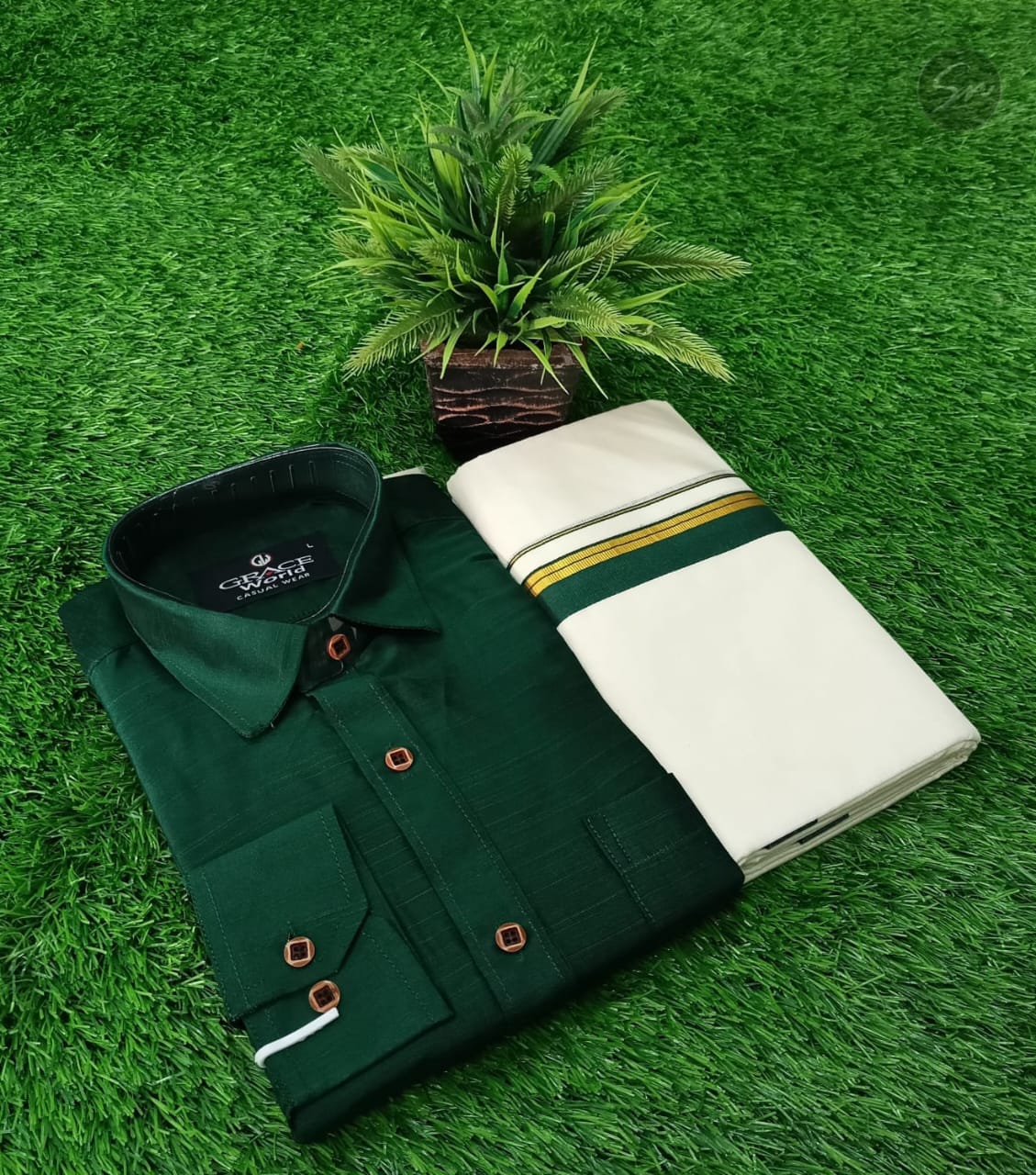 Men's Shirt and dhothie combo