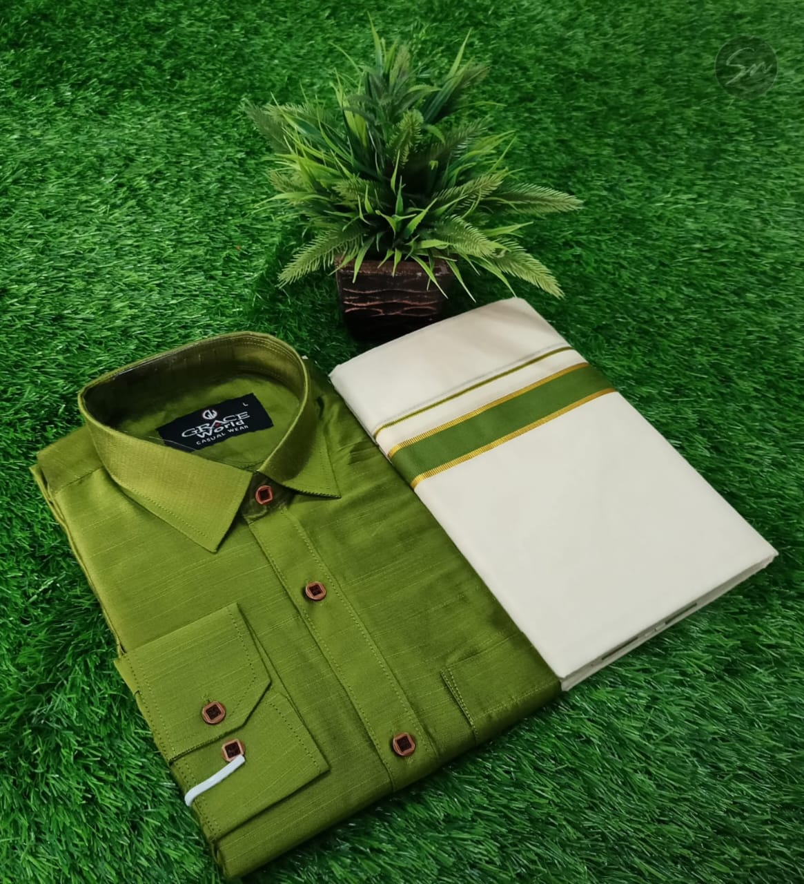 Men's Shirt and dhothie combo