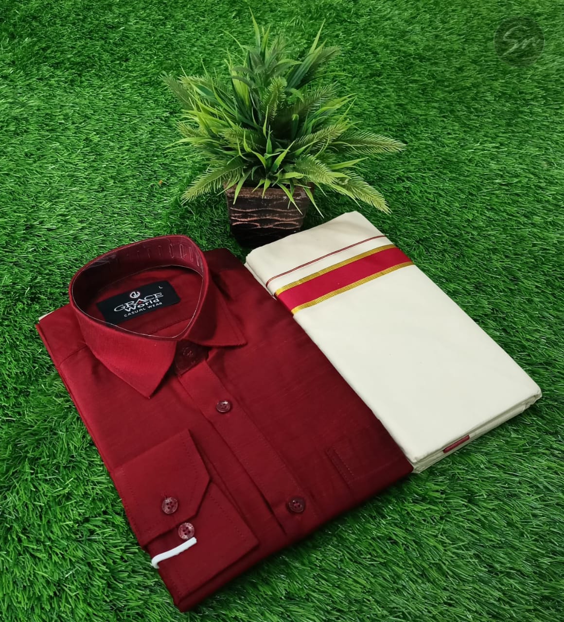 Men's Shirt and dhothie combo