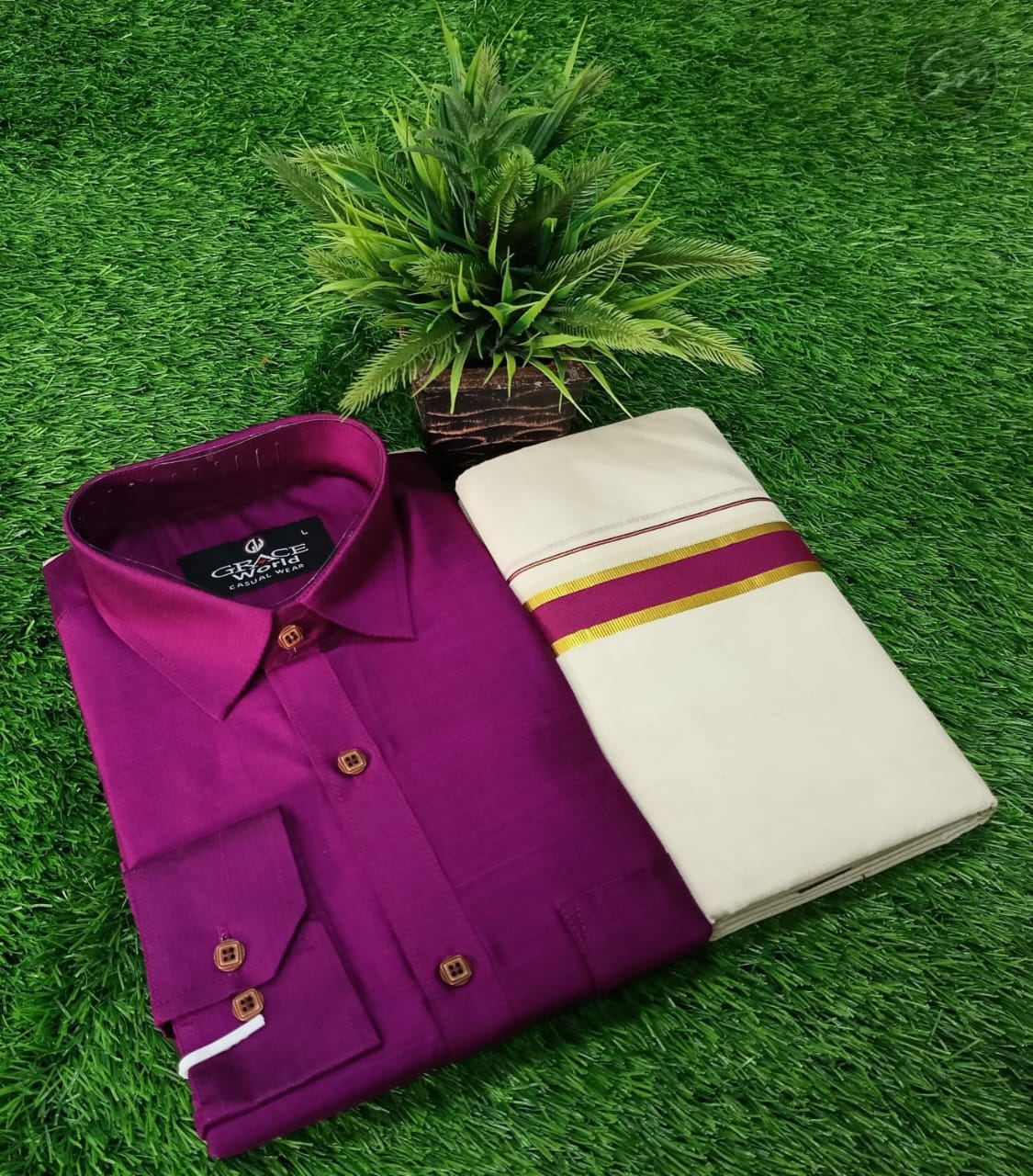Men's Shirt and dhothie combo