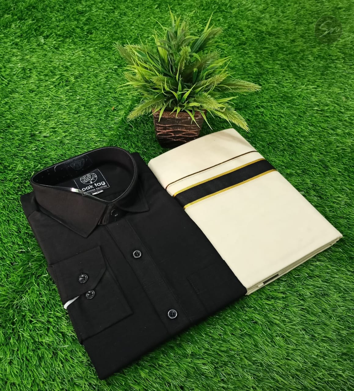 Men's Shirt and dhothie combo