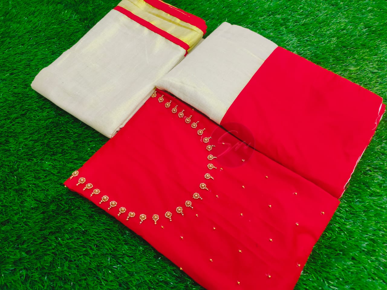 Trendy BeadsWork Dhavani Set