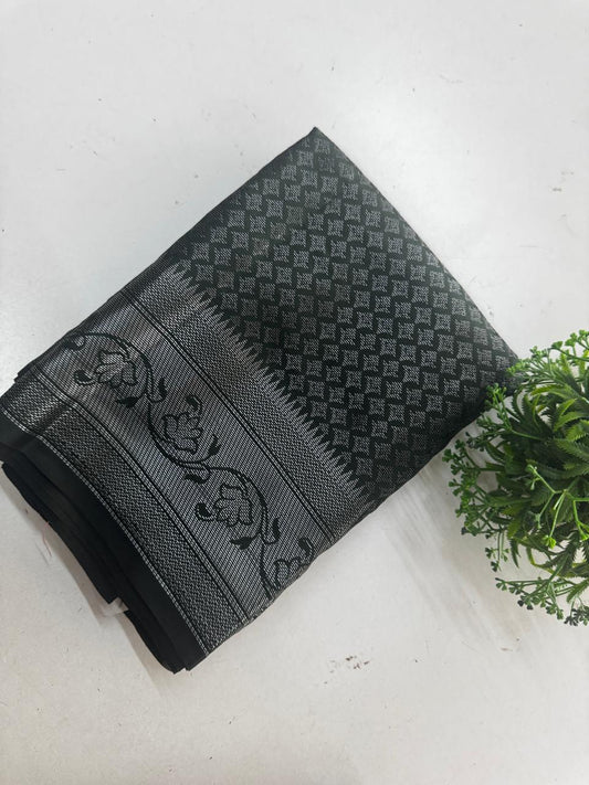 Elegant Semi Silk Saree with Rich Zari Weave*❤️