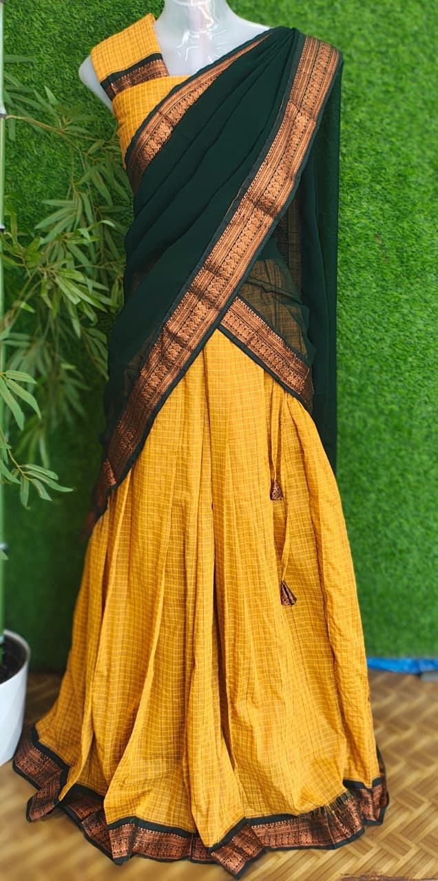 ♥️ Kalyani Cotton Dhavani – Budget Friendly Elegant Set 🌼♥️