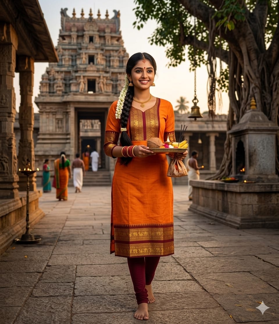 ✨ Elegant Kanchi Cotton Kurti with Rich Zari Border ✨