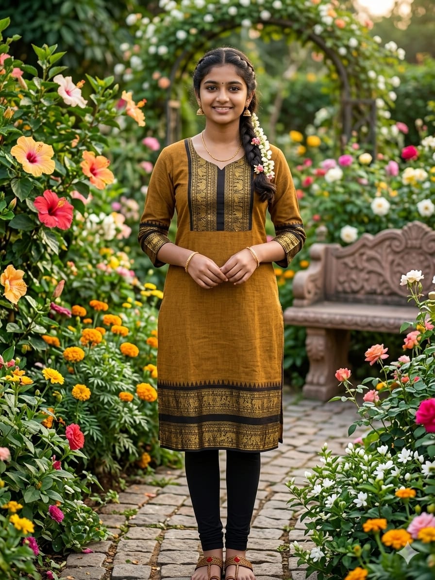 ✨ Elegant Kanchi Cotton Kurti with Rich Zari Border ✨