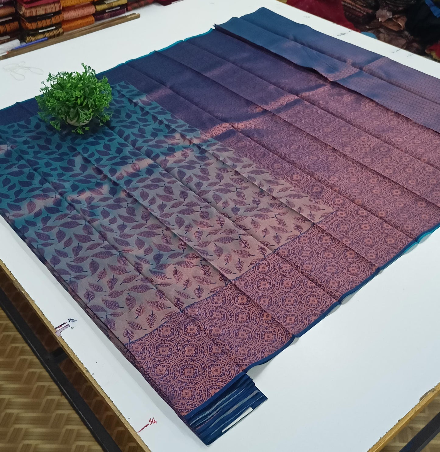 Leaf Printed Kubera Patt saree