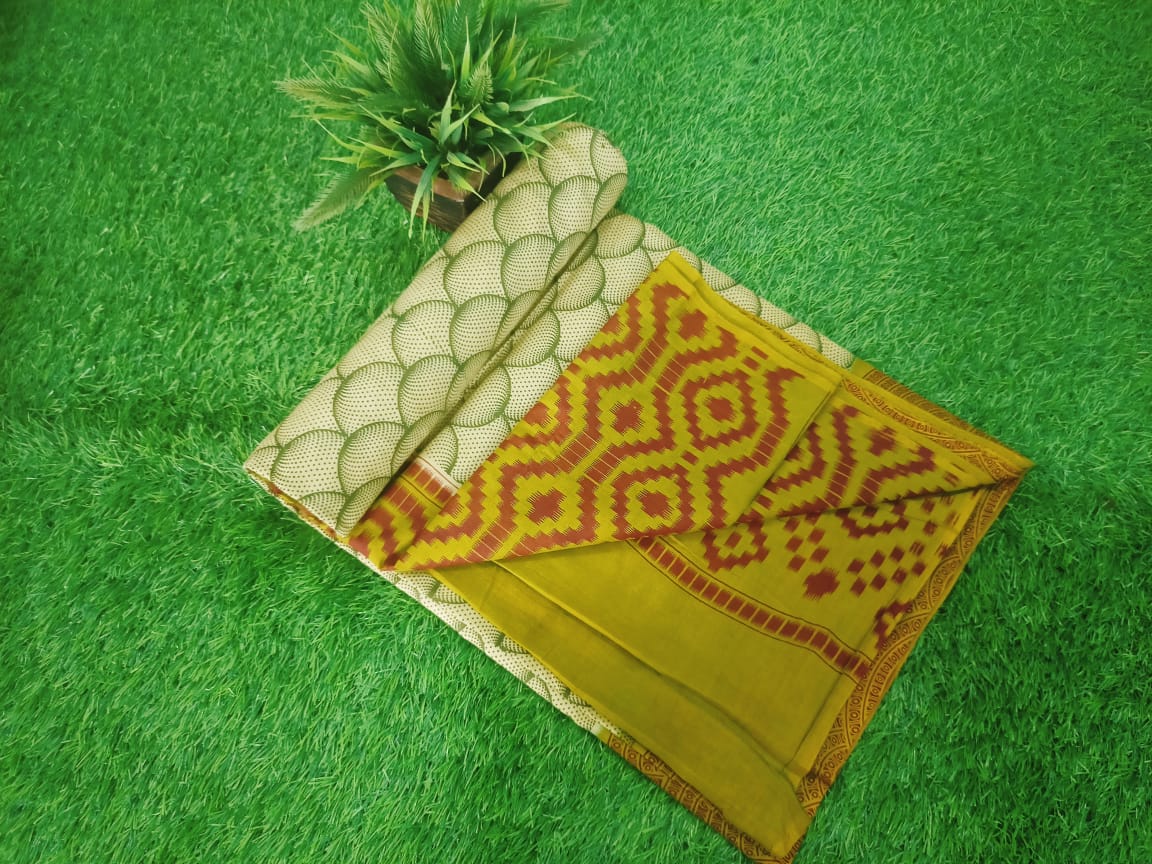Beautiful Design Jaipur Block Print Cotton Saree