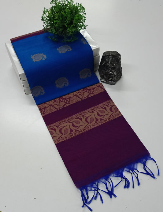 Premium Pure Cotton Jacquard Weaving Saree with Designer Rich Pallu