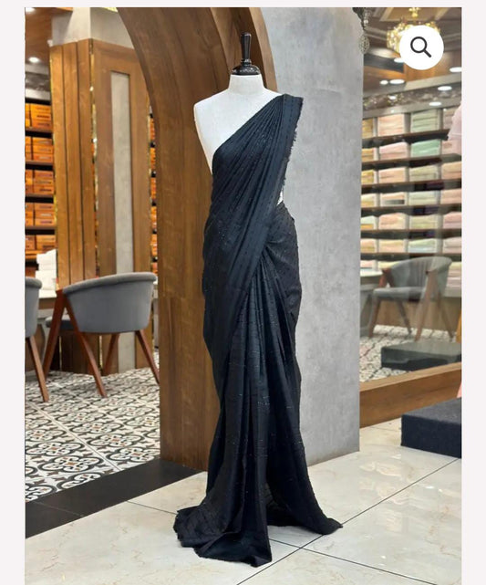 Fur Vichitra Silk Saree (Without Blouse)