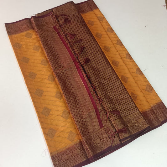 Checkerd Banarasi saree