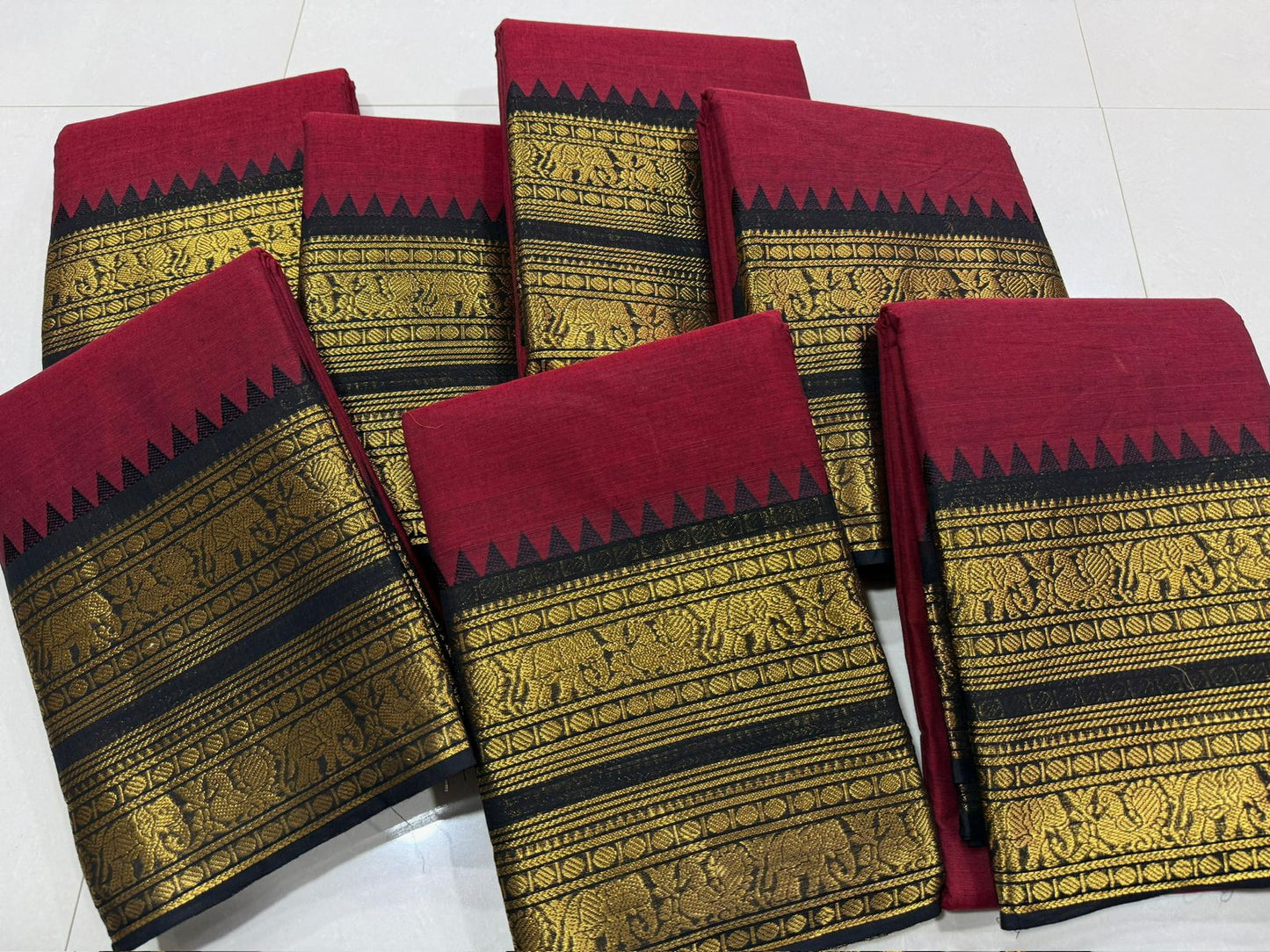 Pure Kanchi Cotton Saree with Rich Zari Border