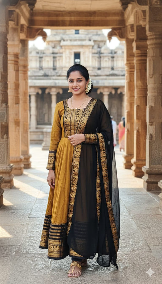 Pure Kanchi Cotton Thread Weaving Kurti with Georgette Dupatta