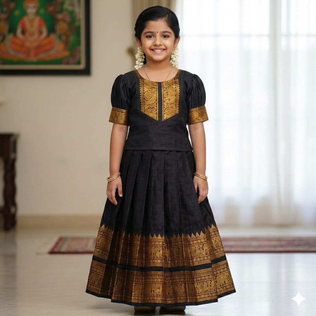 Kids Kanchi Cotton Pattupavada
