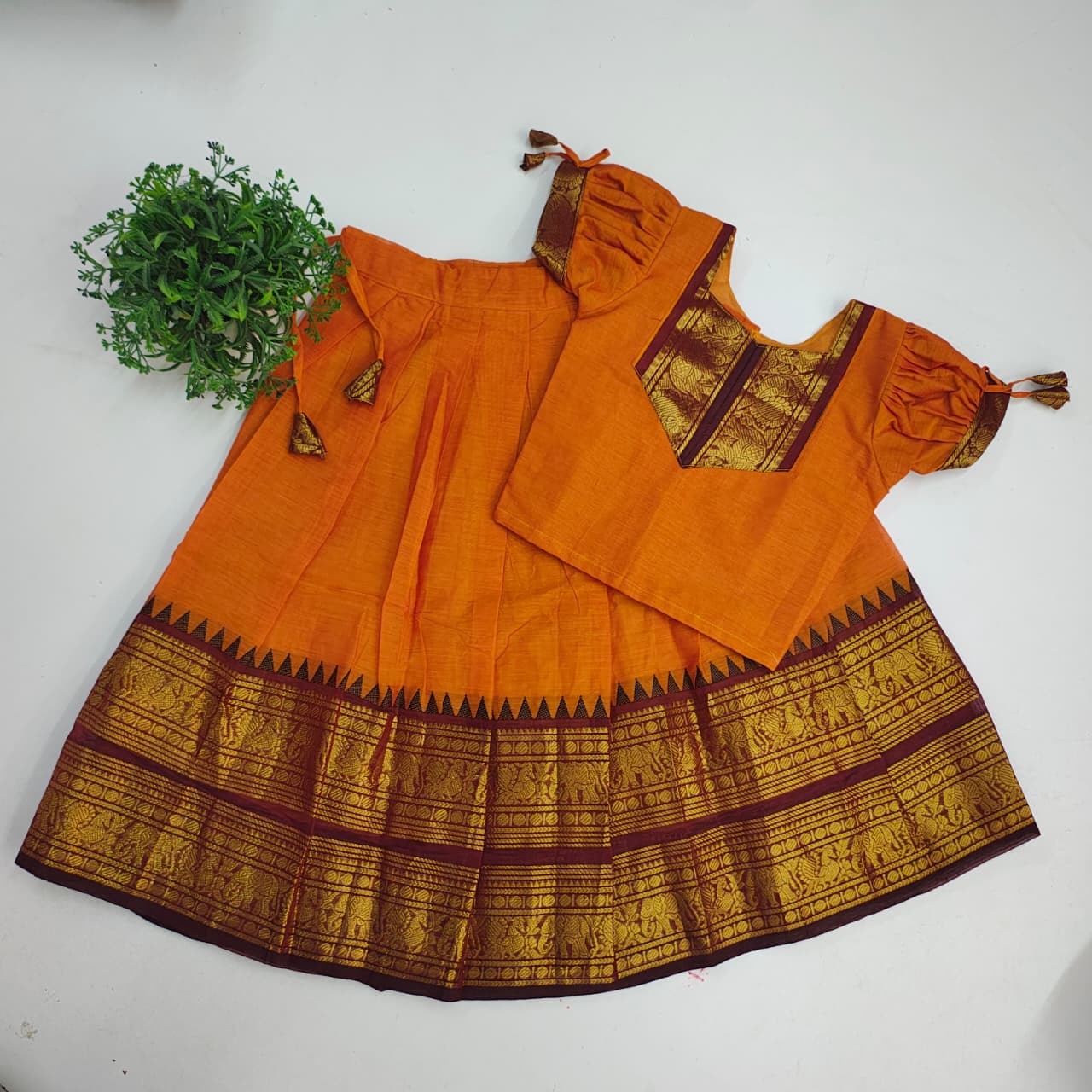 Kids Kanchi Cotton Pattupavada