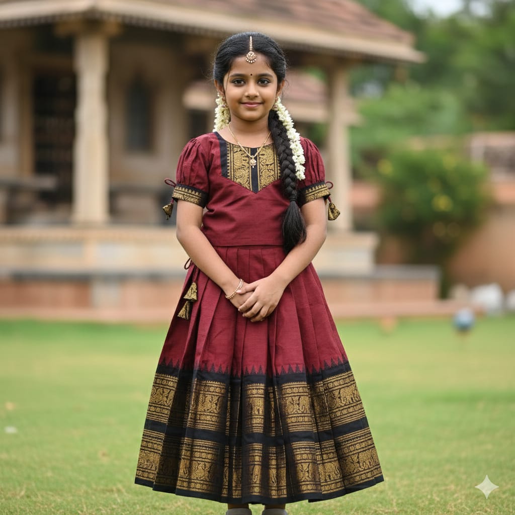 Kids Kanchi Cotton Pattupavada