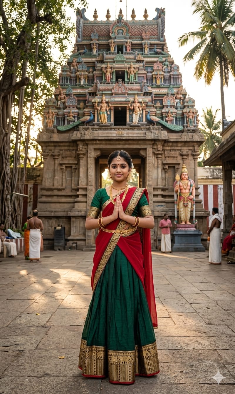 ♥️*Narayanpet Dhavani Set – Traditional Elegance in Rich Contrast*♥️