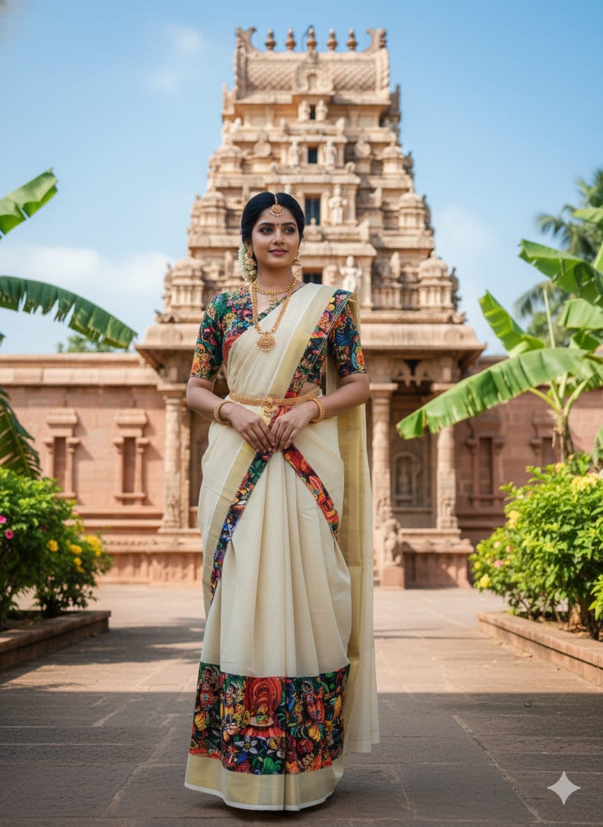Digital Print Tissue Dhavani Set for Women