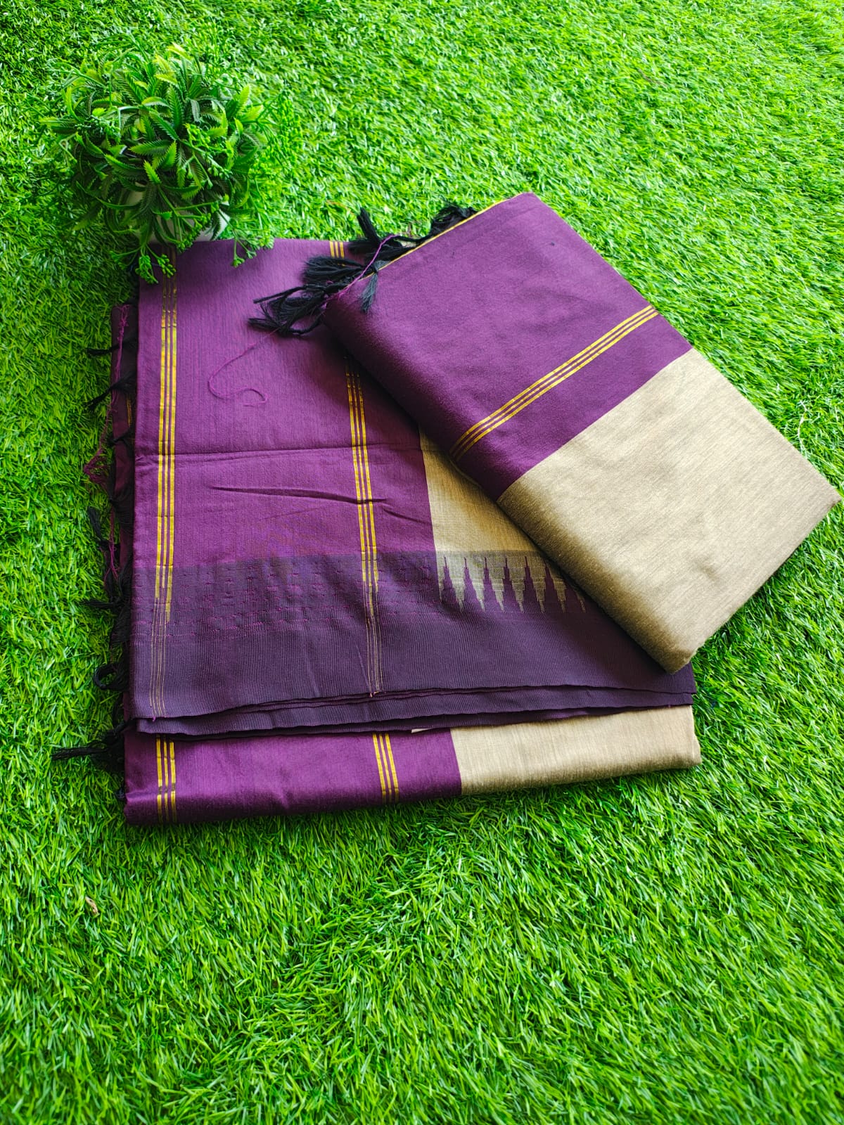Temple border Kalyani cotton saree