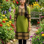 ✨ Elegant Kanchi Cotton Kurti with Rich Zari Border ✨