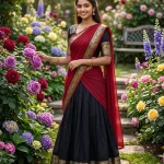 ♥️*Narayanpet Dhavani Set – Traditional Elegance in Rich Contrast*♥️
