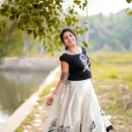 Printed Silver Tissue pattupavada Material