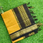Kalyani Cotton Saree – Traditional Checked Design with Rich Contrast Border_❤️