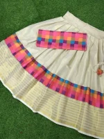 🔥Exclusive Onam Trending 🔥  ✨ MADRAS CHECKS ✨   *PATTUPAVADA* - Image 4
