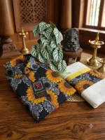 🔥ONAM EXCLUSIVE 🔥  Shirt and mund combo SunFlower - Image 2