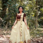 Golden Tissue Mural Print Dhavani set
